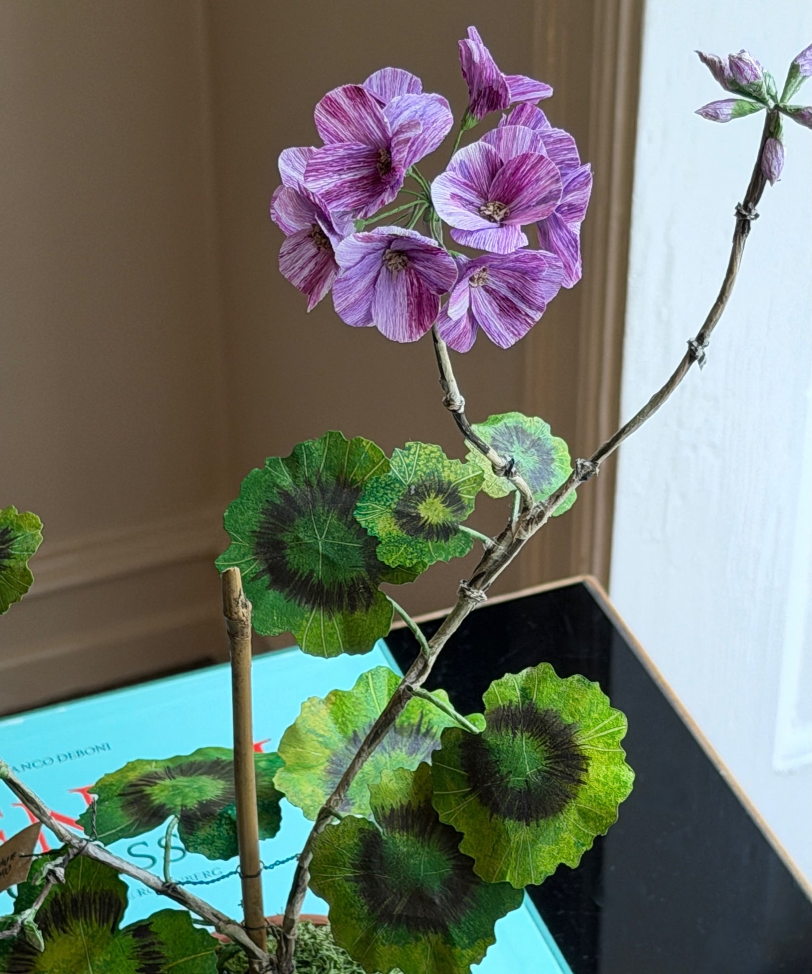 Paper flower 'Lilac Pelargonium Piccolo'