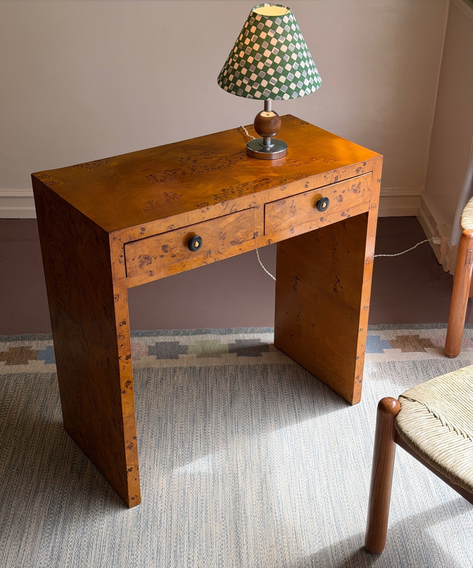 Vintage Italian burl wood desk/table