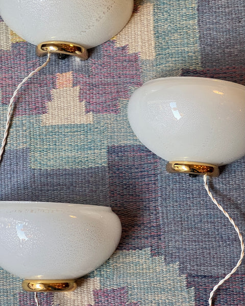 Vintage white/silver Murano wall lamp (3 available)