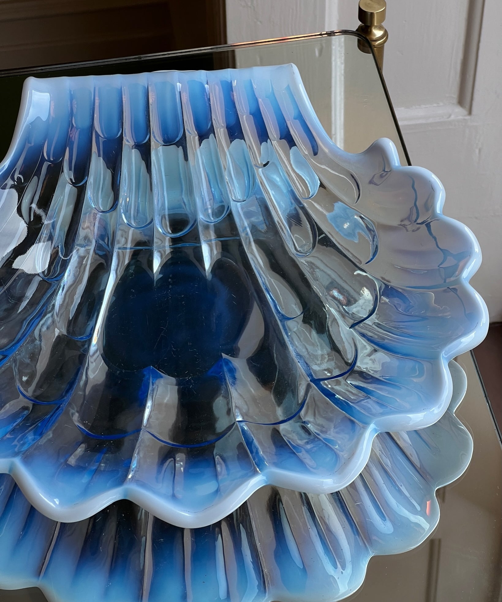 Vintage blue shell bowl