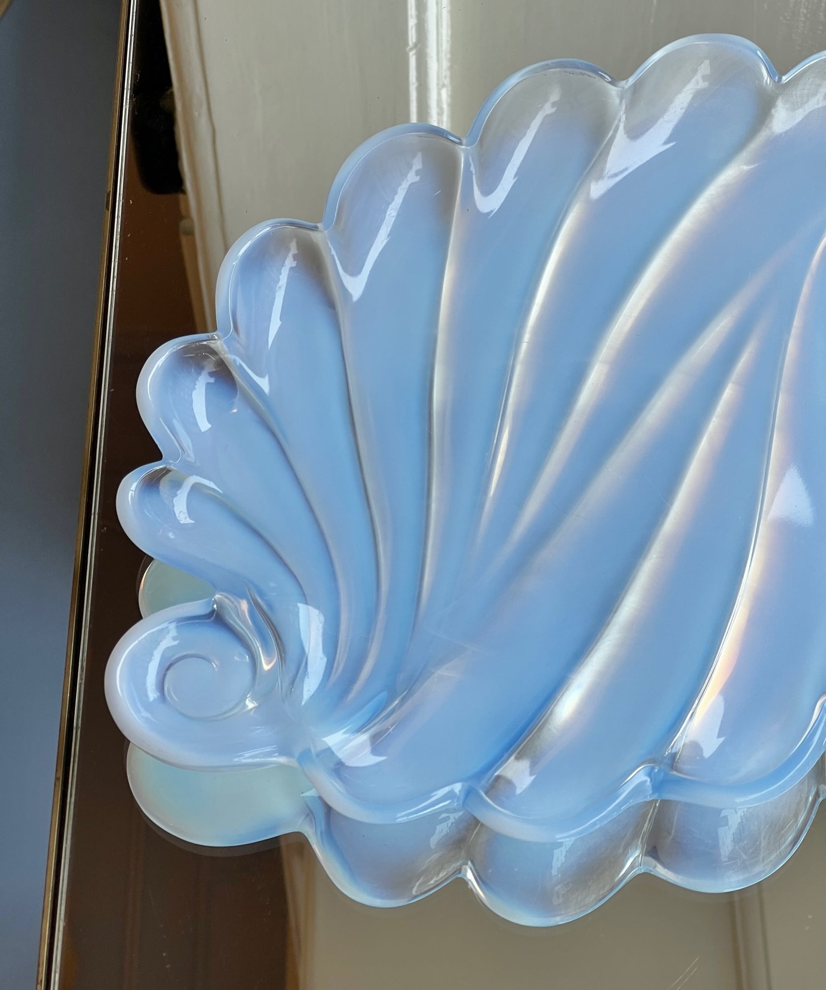 Vintage opal blue shell bowl