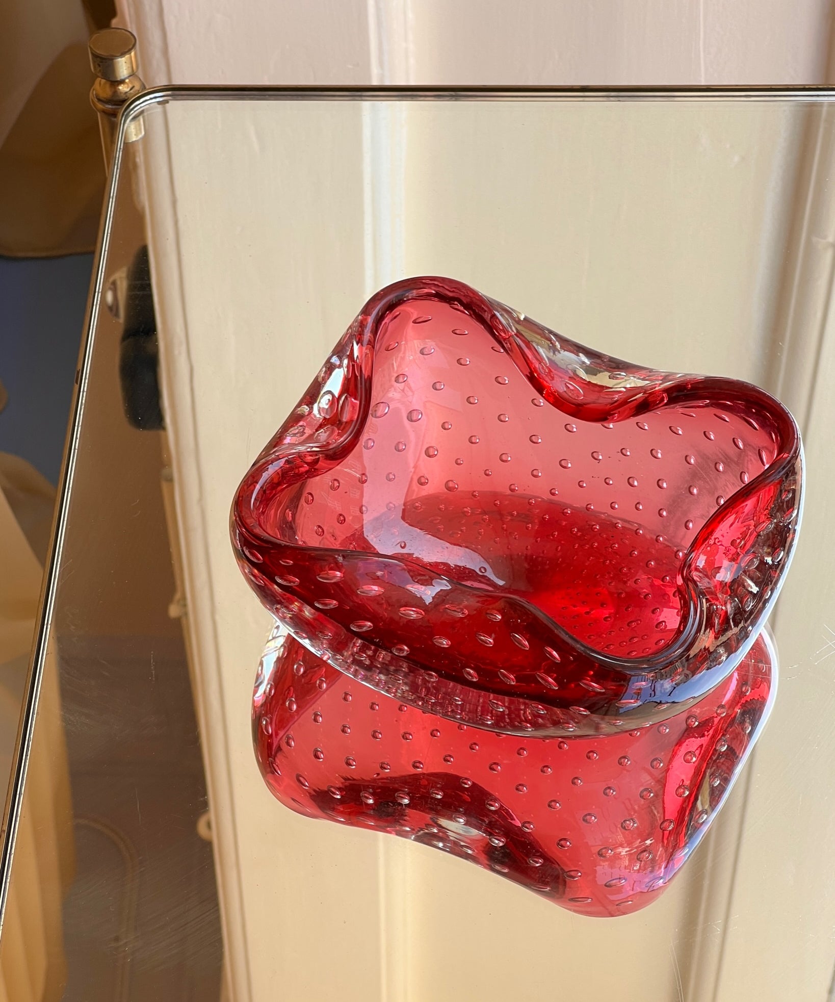 Vintage pink seguso Murano bowl