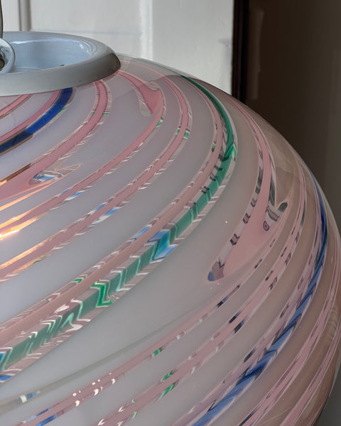 Vintage oval Murano multi-coloured/transparent ceiling lamp (D50)