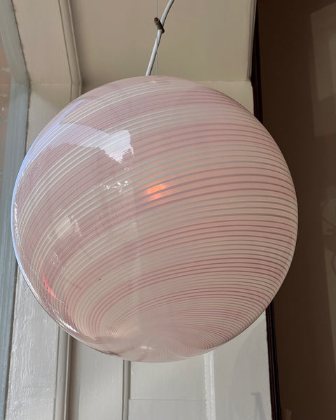 Vintage Murano pink swirl ceiling lamp (D35)