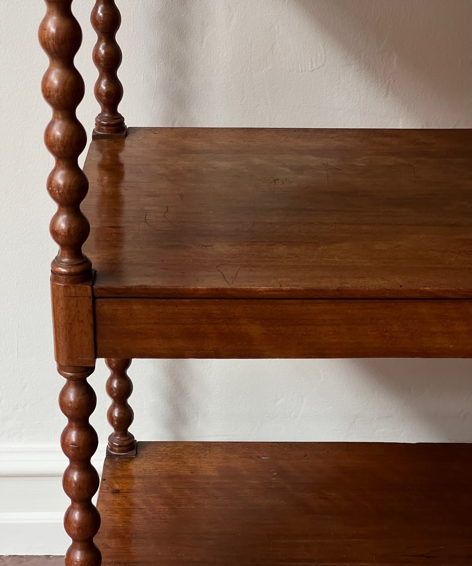 Vintage wooden bobbin etagere/shelves