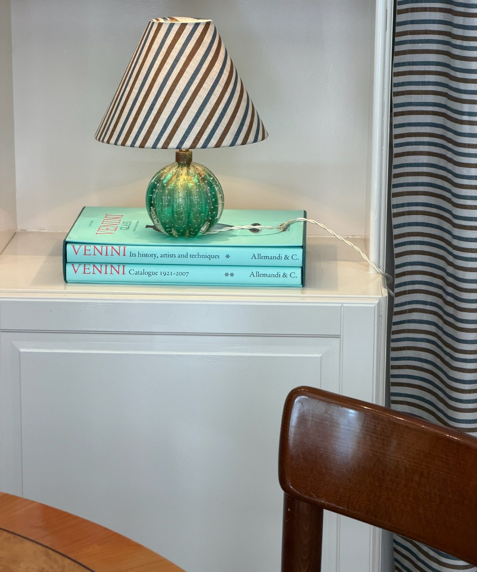 Vintage green Murano table lamp (incl. lampshade)