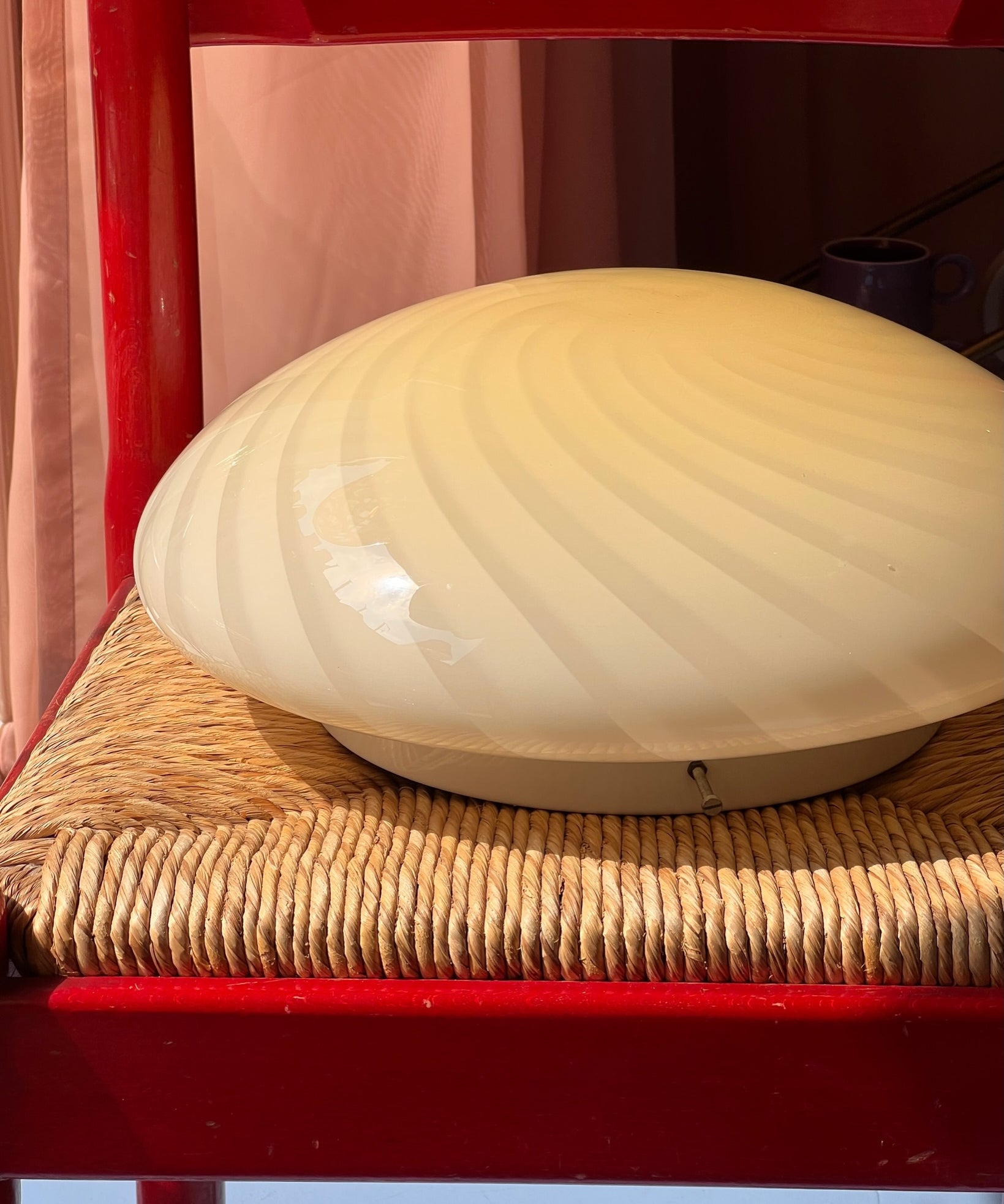 Vintage Murano light yellow ceiling/wall lamp (D38)