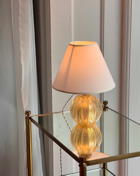 Vintage clear/golden Murano table lamp