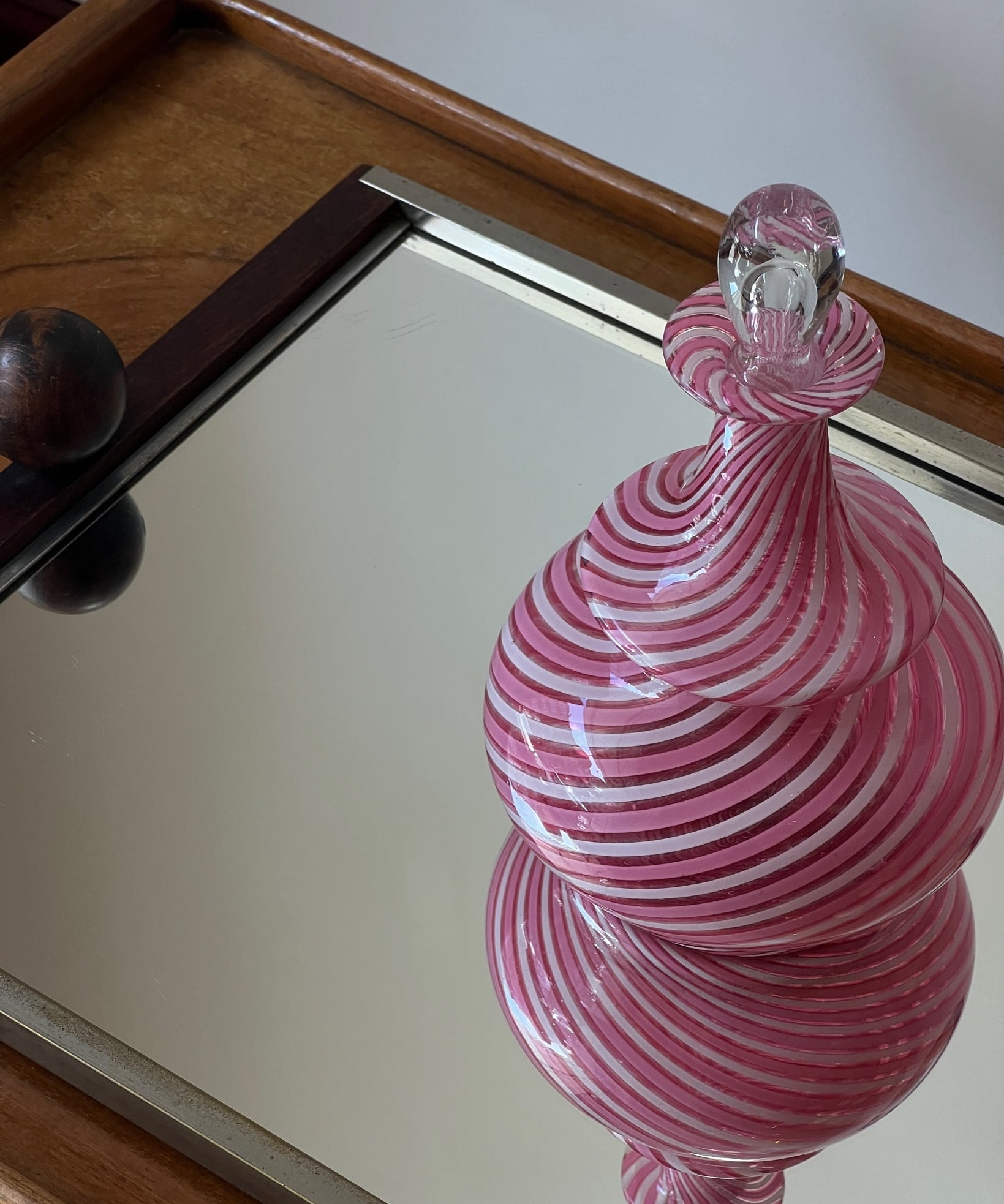 Vintage pink swirl Murano flacon