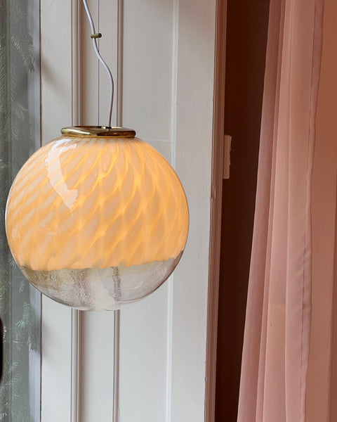 Vintage golden/cream clear Murano ceiling lamp (D40)