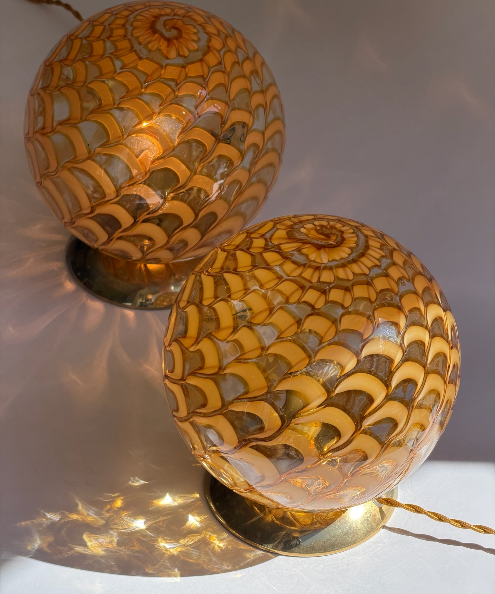 Vintage golden clear Murano table lamp (2 available)