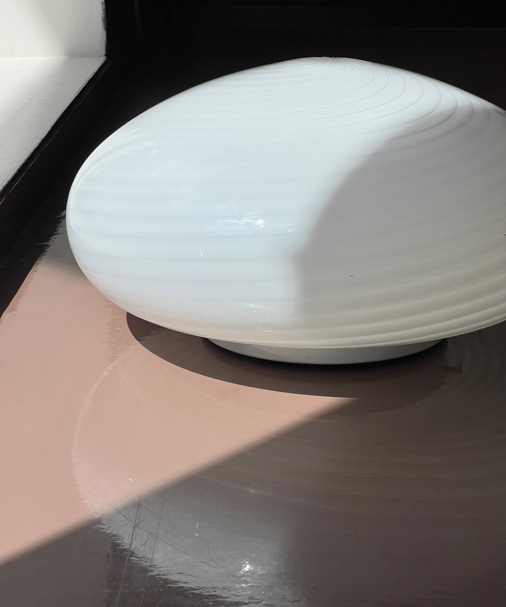 Vintage Murano white swirl ceiling/wall lamp (D38)