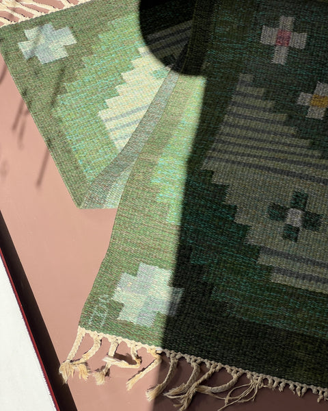 Vintage flat weave rug by Anna-Johanna Ångström (Å) (Reserved)