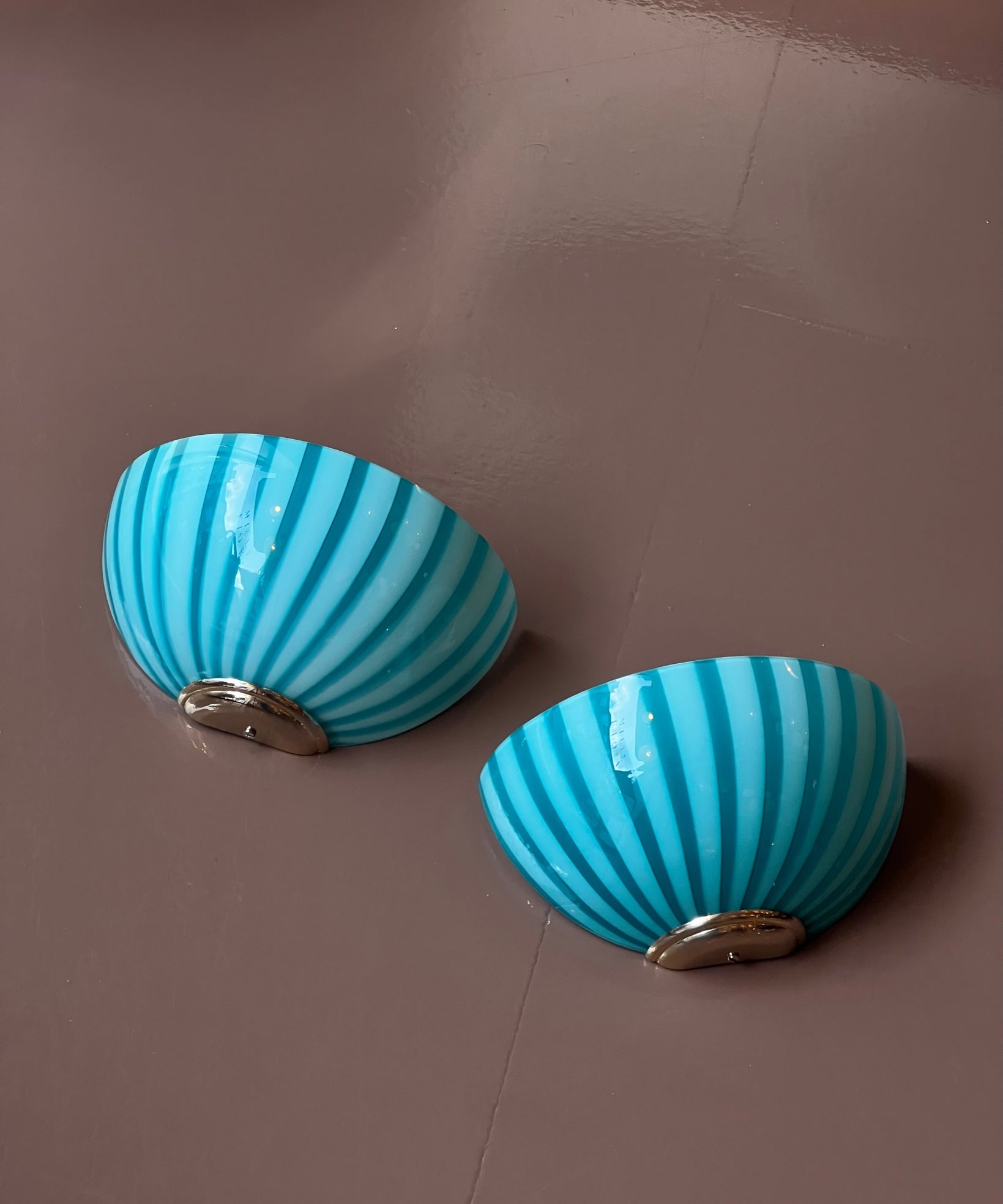 Vintage Green Murano wall lamps (2 available)