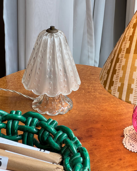 Vintage clear/frosted Murano table lamp