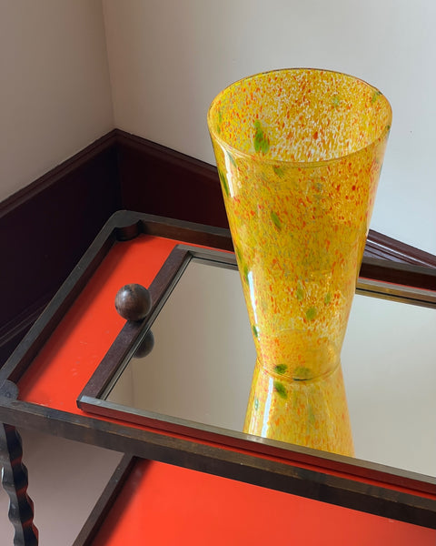 Vintage yellow/orange/green Murano vase