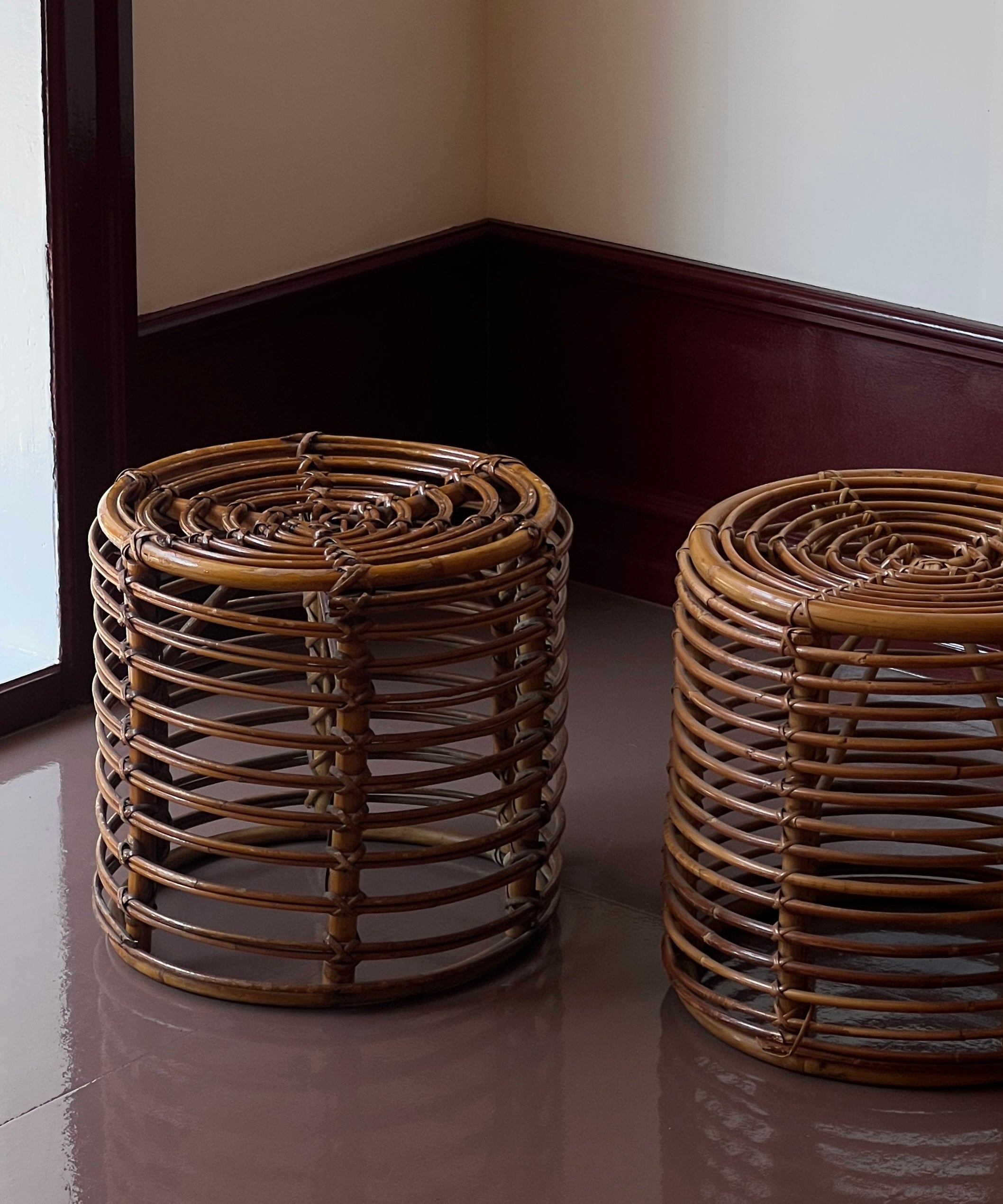 Vintage rattan stool