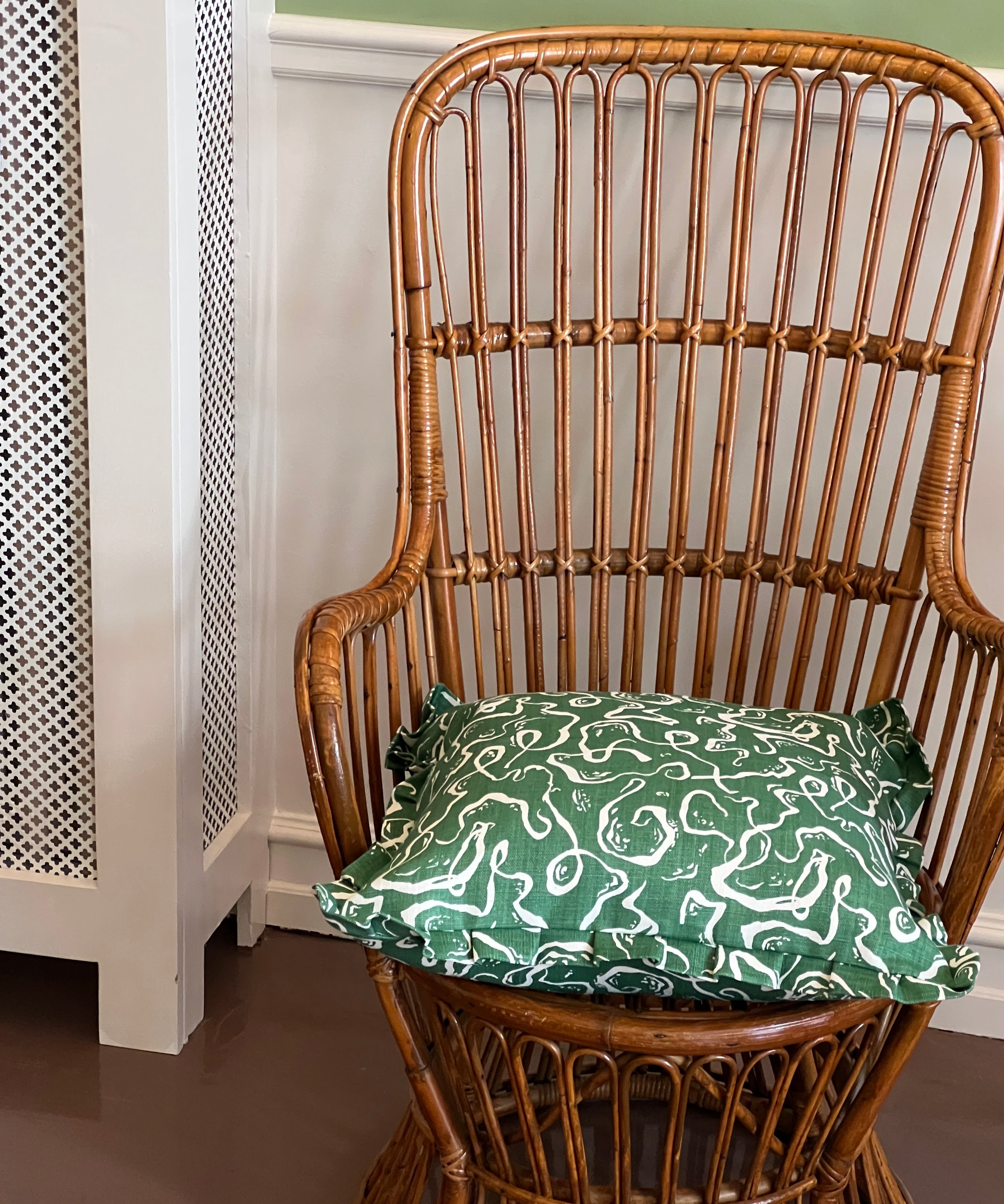 Karin’s Dress ruffled cushion - Sundborn Green