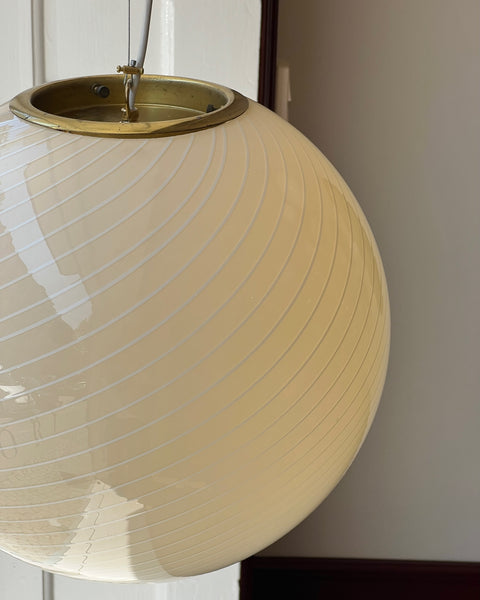Vintage cream/white swirl Murano ceiling lamp (D42)