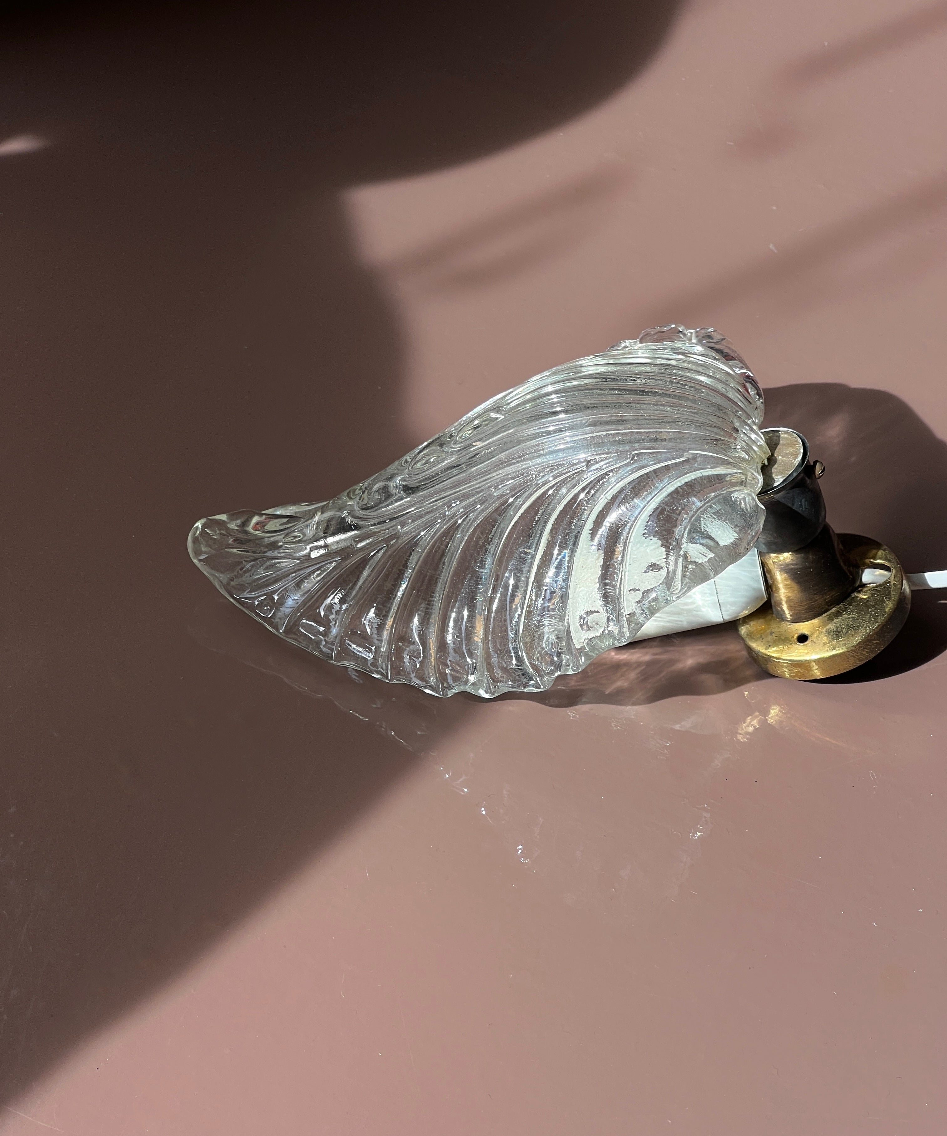 Vintage Murano leaf wall lamp