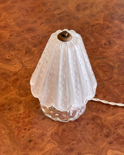 Vintage clear/frosted Murano table lamp
