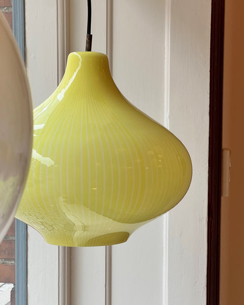 Vintage Massimo Vignelli yellow/white ceiling lamp