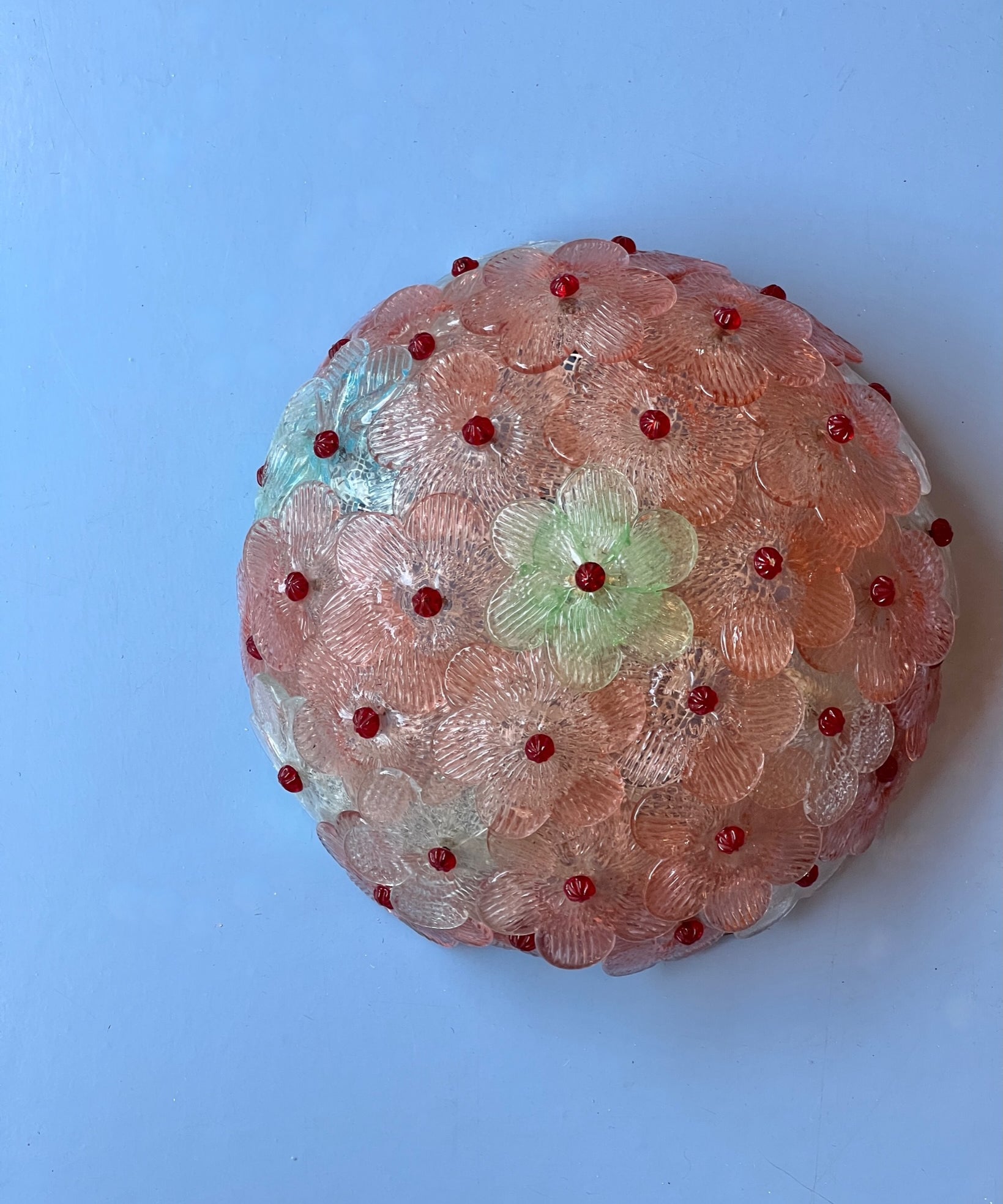 Vintage multi Murano flower ceiling/wall lamp (D30)
