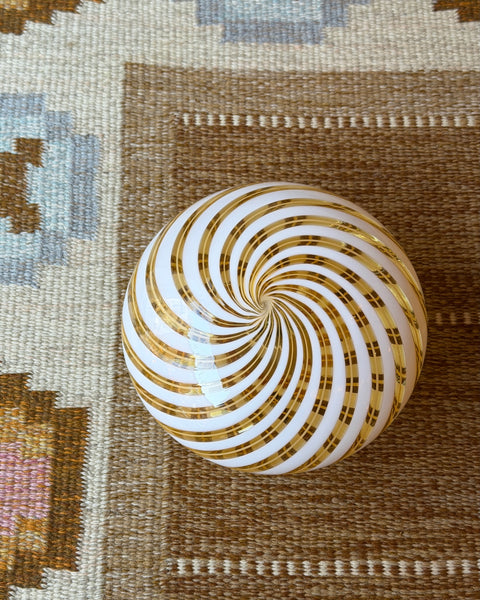 Vintage Murano clear/golden swirl ceiling/wall lamp (D26)