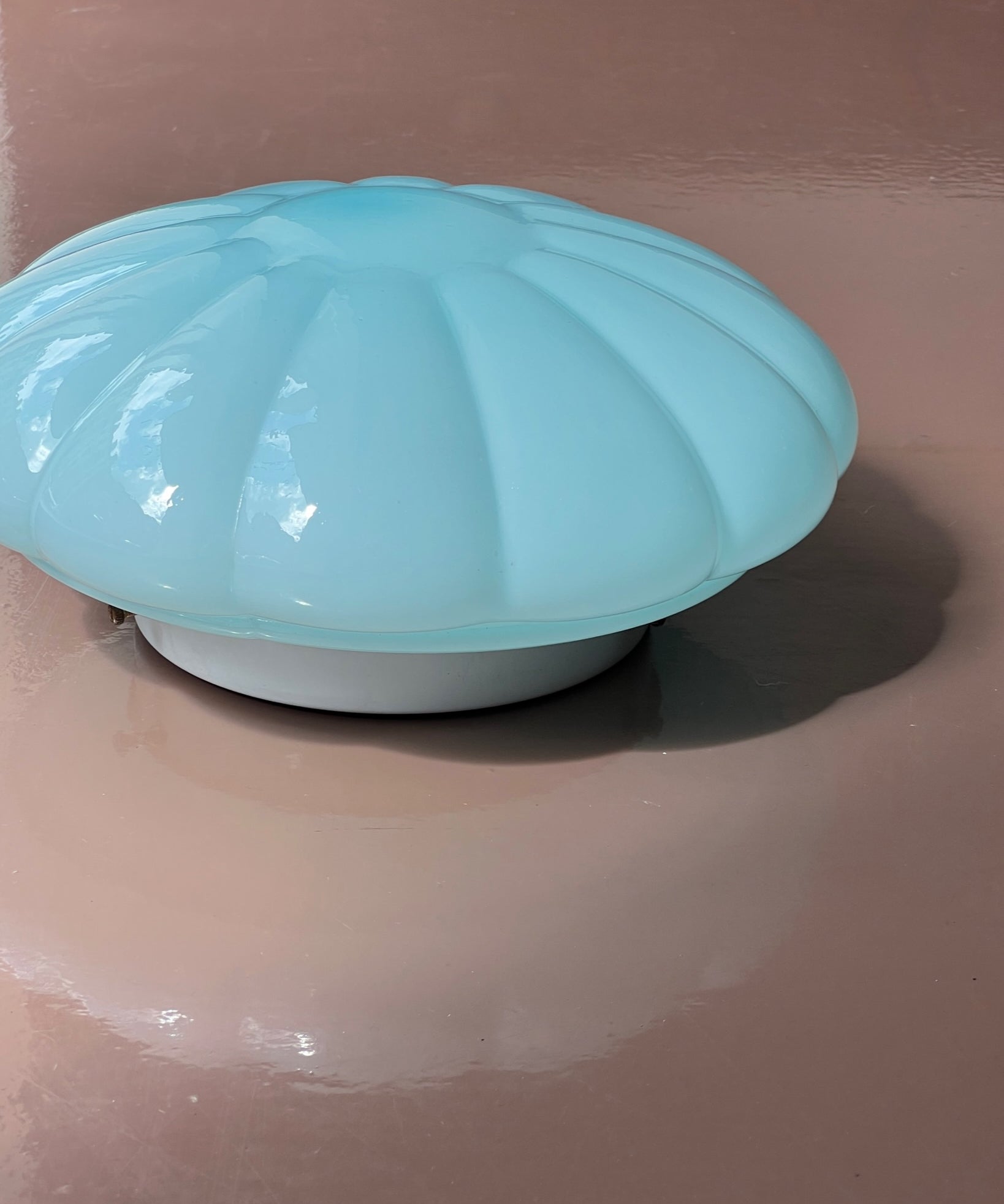 Vintage Murano opal blue ceiling/wall lamp (D28)