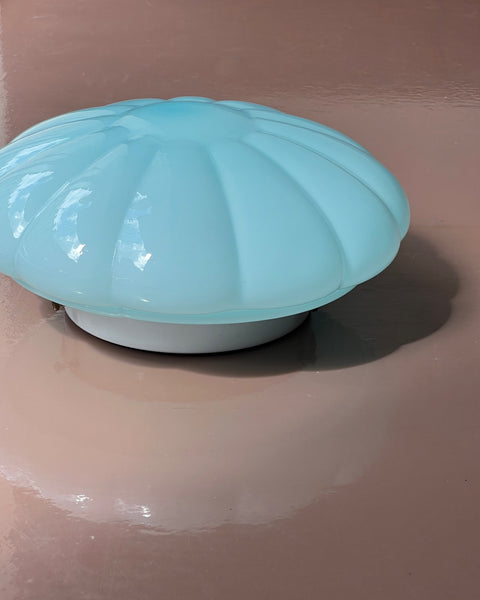 Vintage Murano opal blue ceiling/wall lamp (D28)