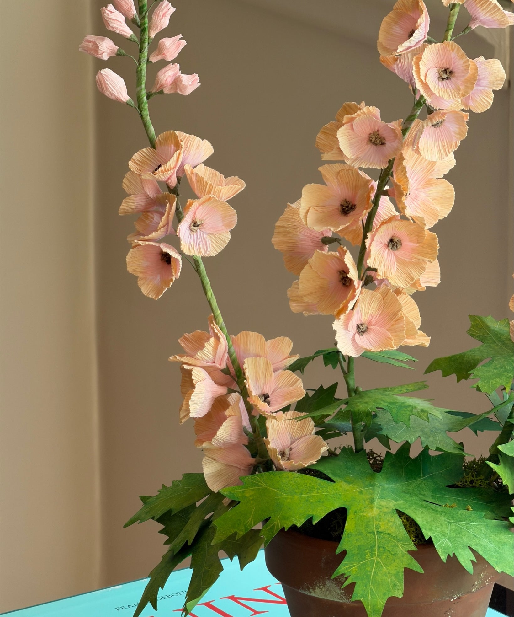 Paper flower 'Pink Delphinium'