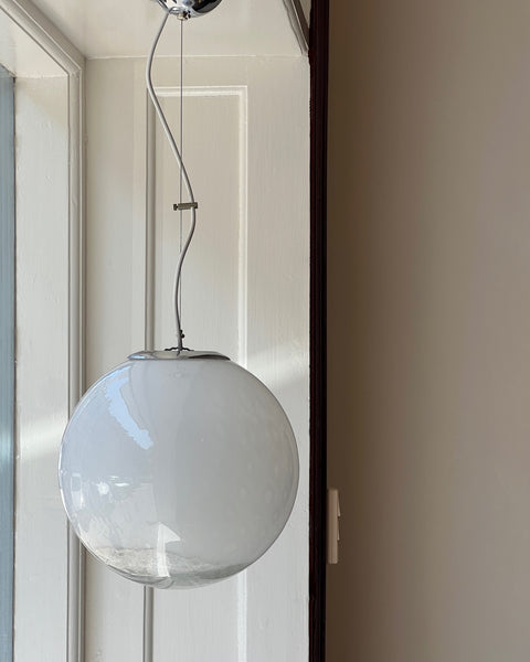 Vintage white clear Murano ceiling lamp (D30)