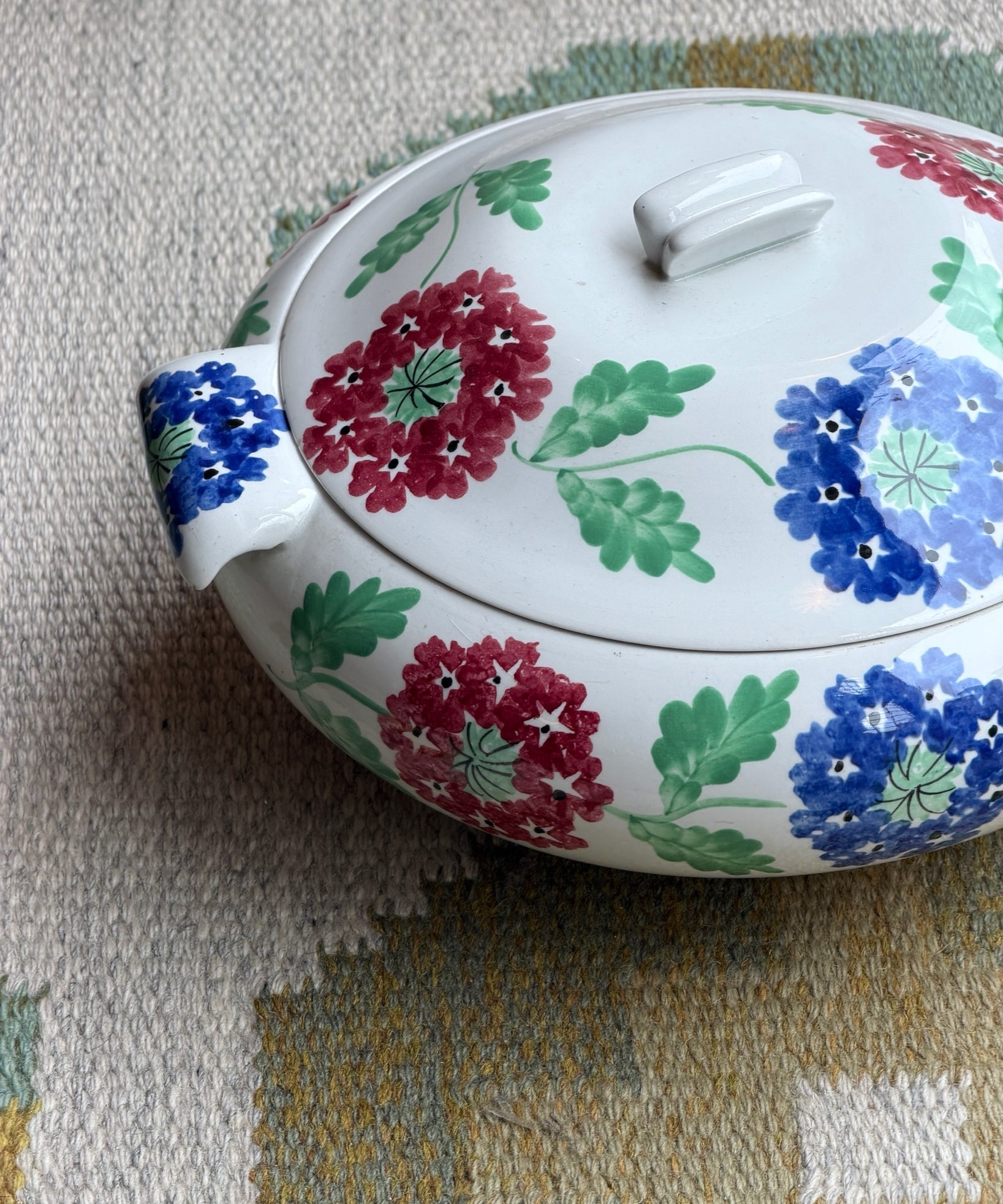 Vintage floral ceramic soup bowl by Richard Ginori