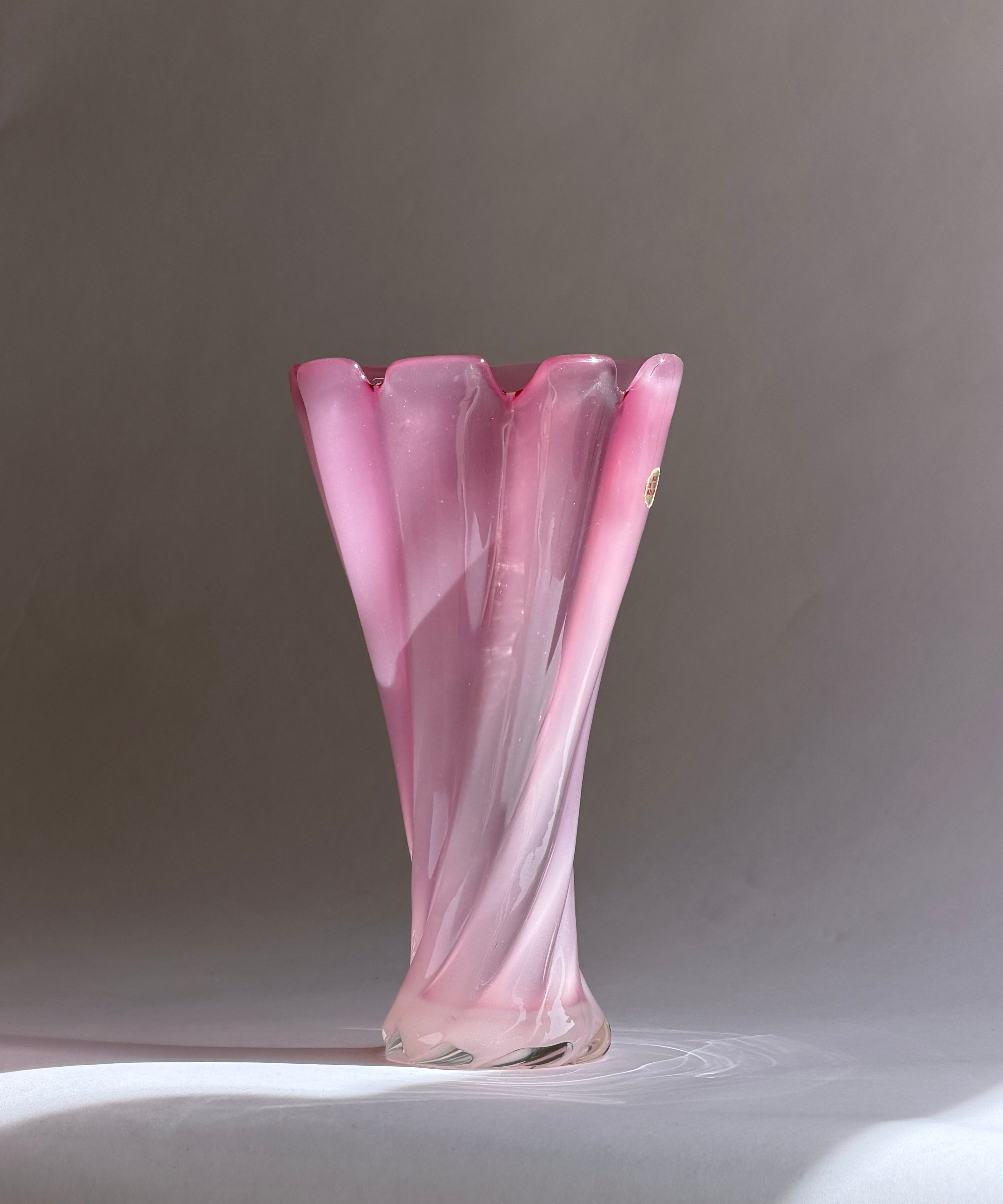 Vintage pink Murano vase