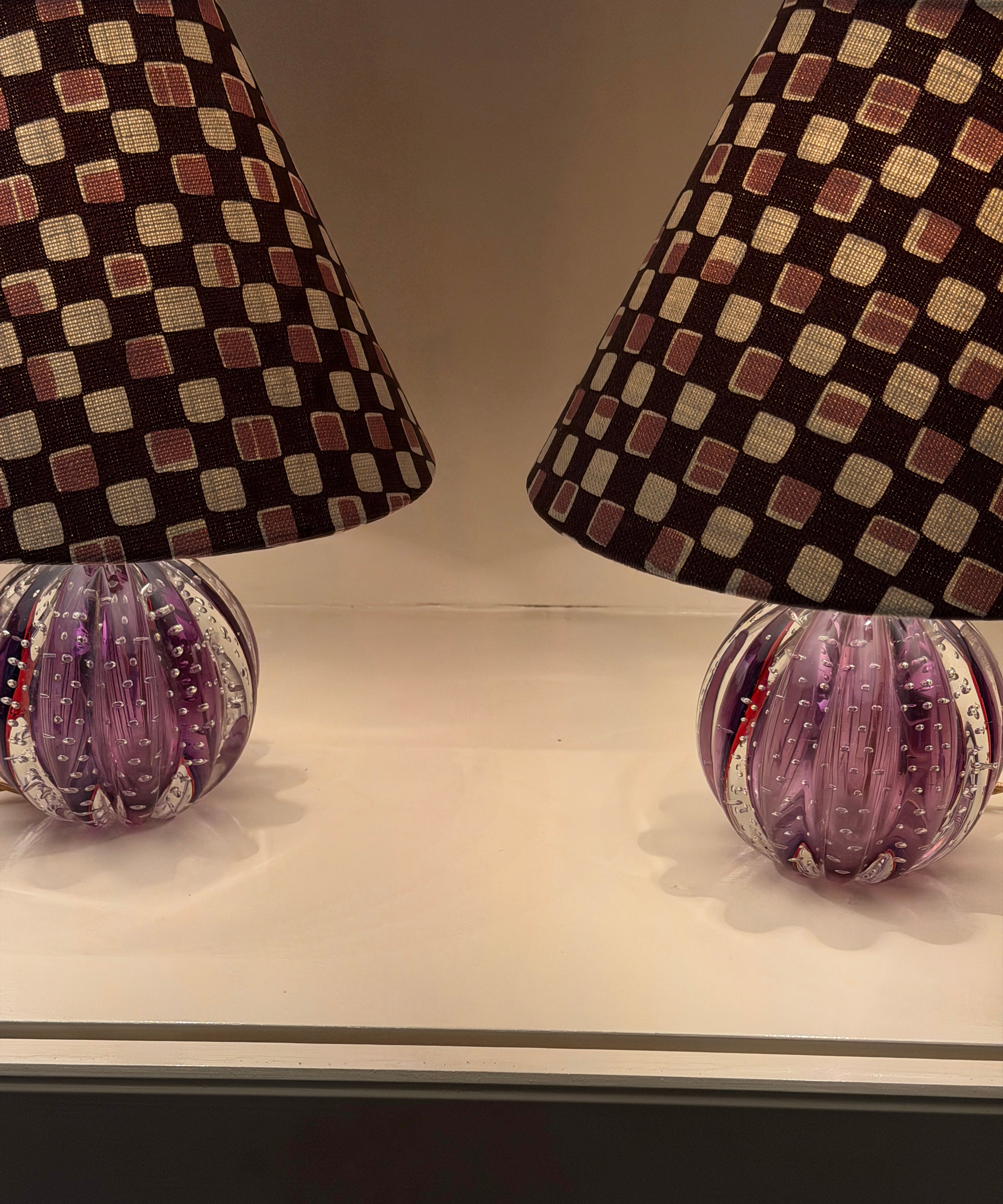 Vintage purple Murano table lamp (incl. lampshade)