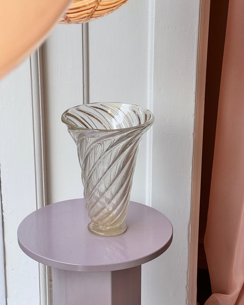 Vintage golden / clear swirl Murano vase