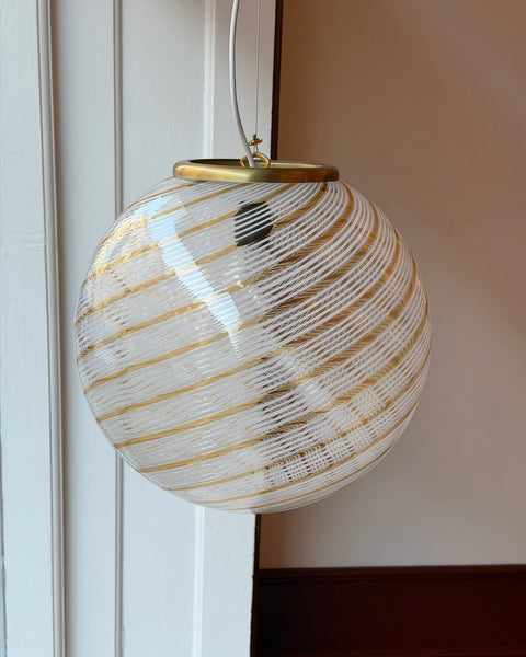Vintage golden clear Murano ceiling lamp (D40)
