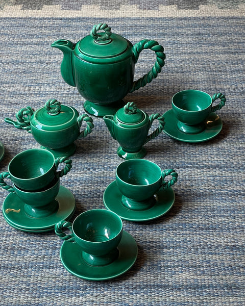 Vintage Vallauris green ceramic coffee set/tableware – Millefiori Interior