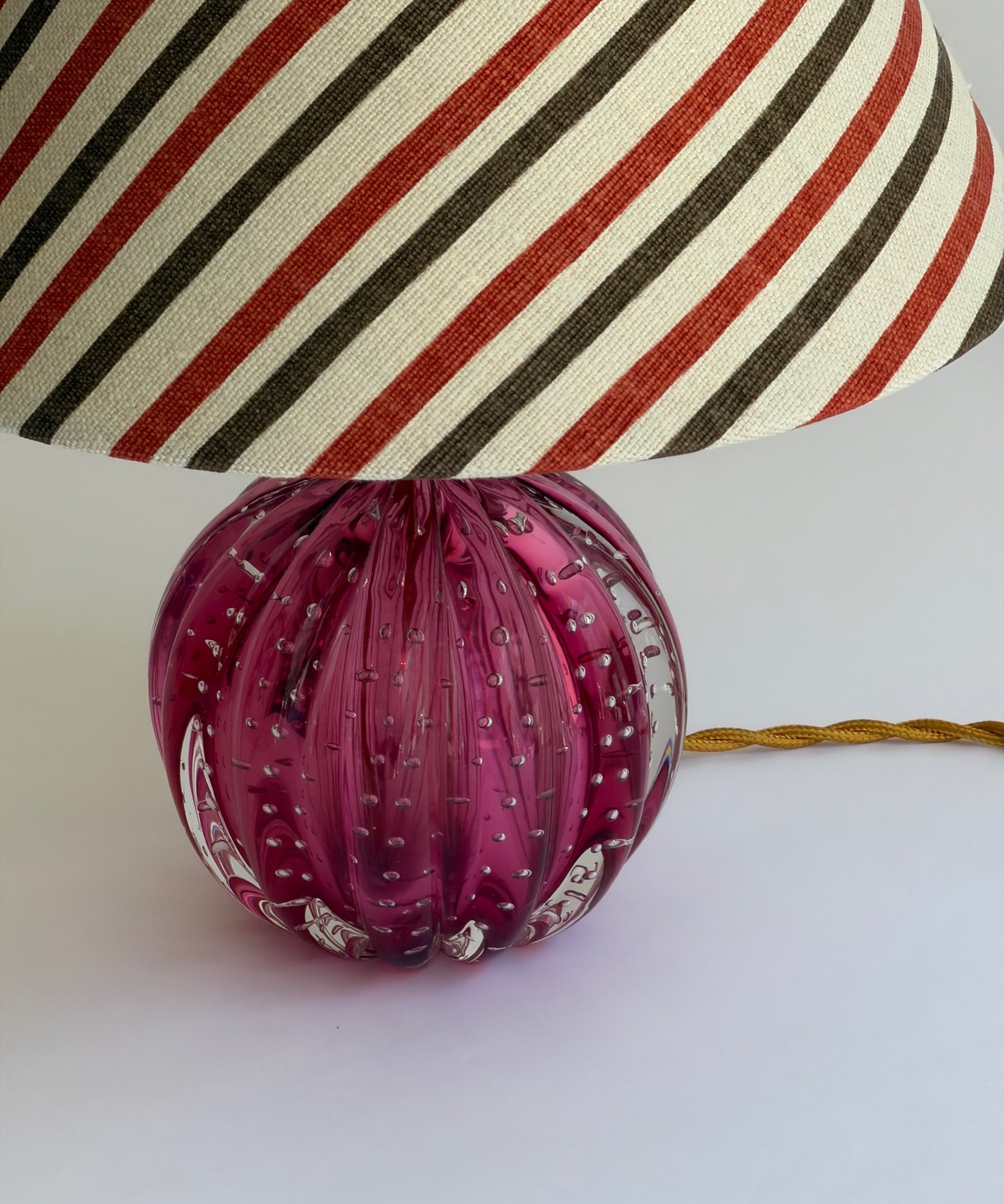 Vintage pink Murano table lamp (incl. lampshade)