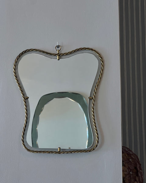 Vintage Italian mirror with twisted brass frame