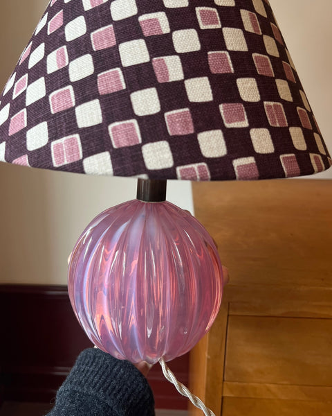 Vintage pink Murano table lamp (incl. lampshade)