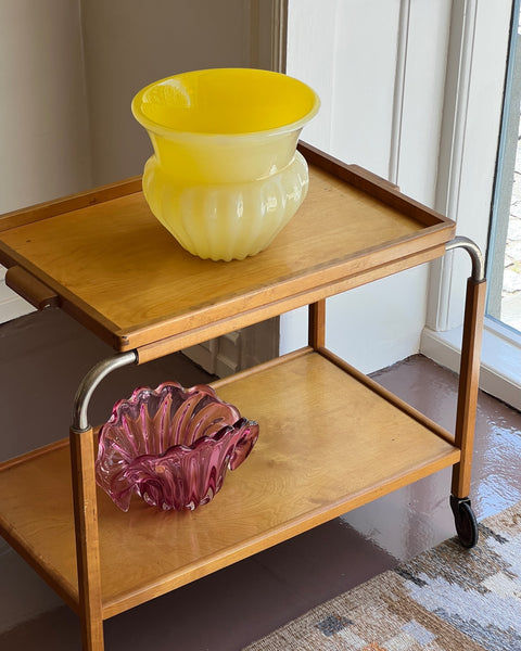 Large vintage yellow Murano bowl / vase