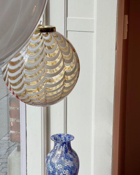 Vintage Murano golden/transparent patterned ceiling lamp (D30)
