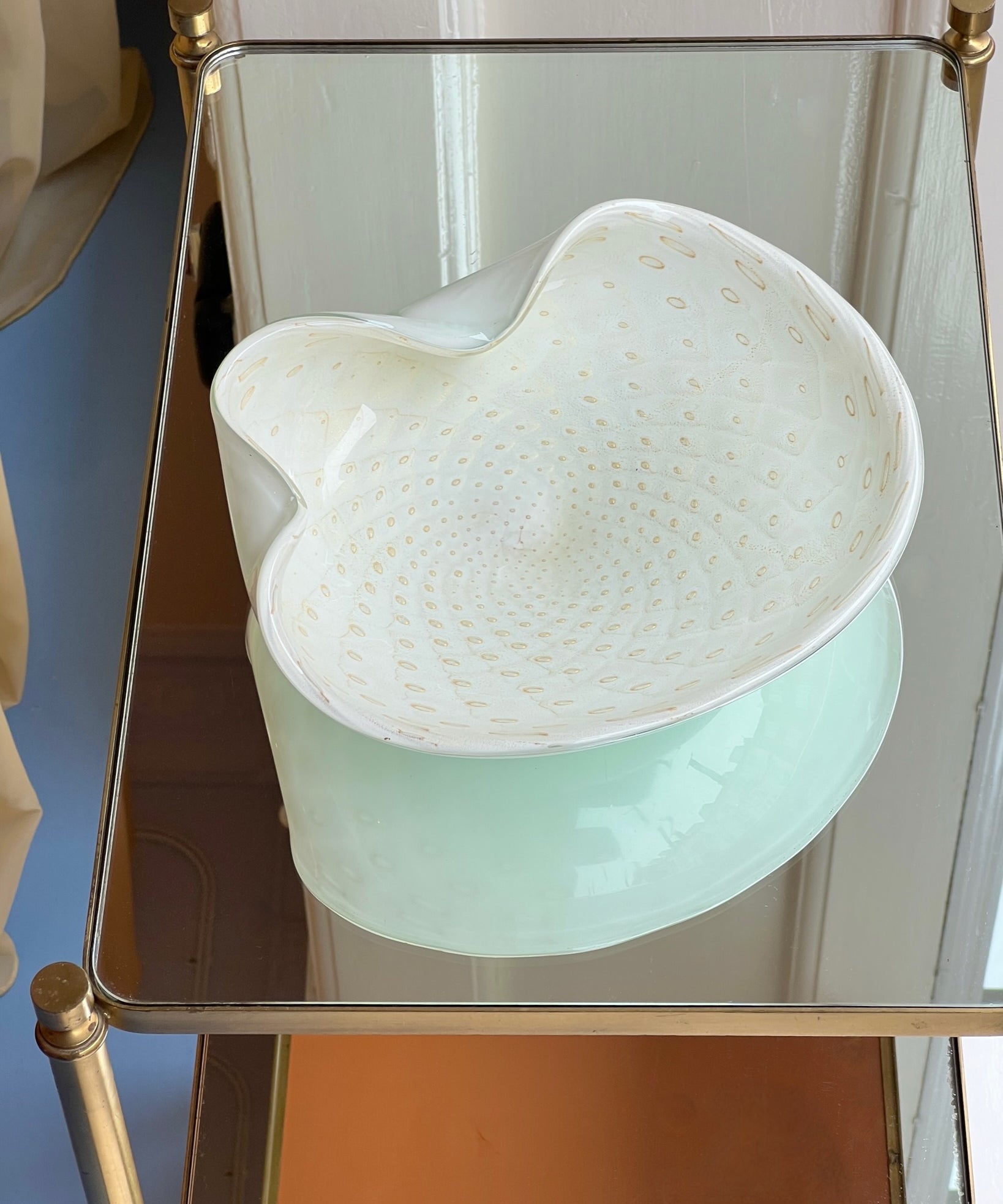 Vintage white / golden Murano bowl