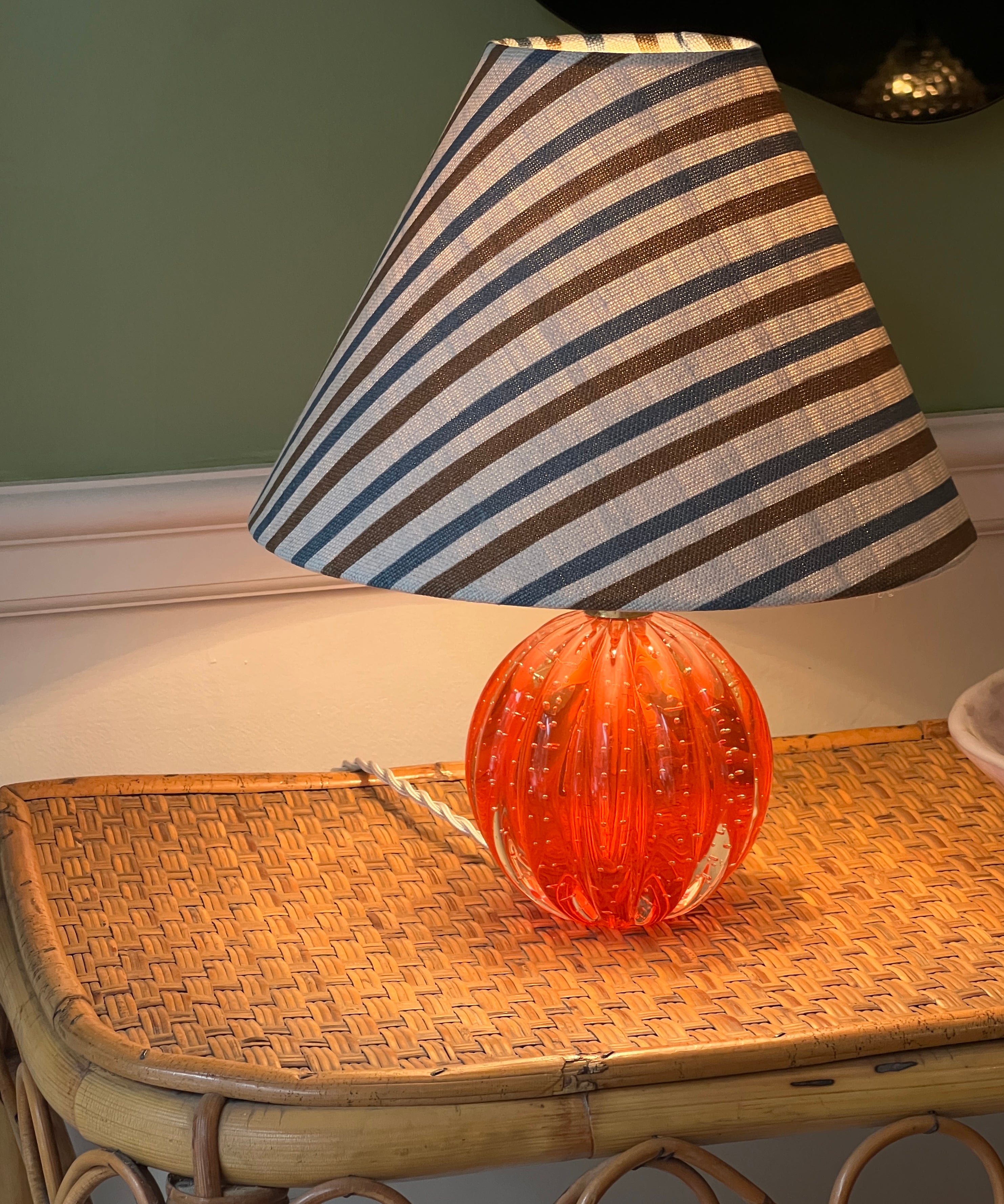 Vintage orange Murano table lamp (incl. lampshade)