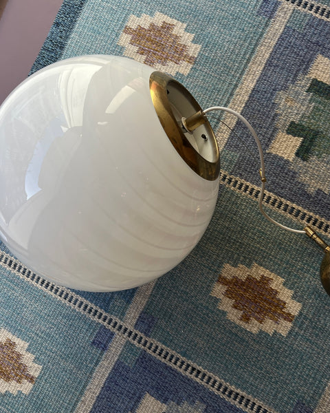 Vintage white swirl Murano ceiling lamp (D40)