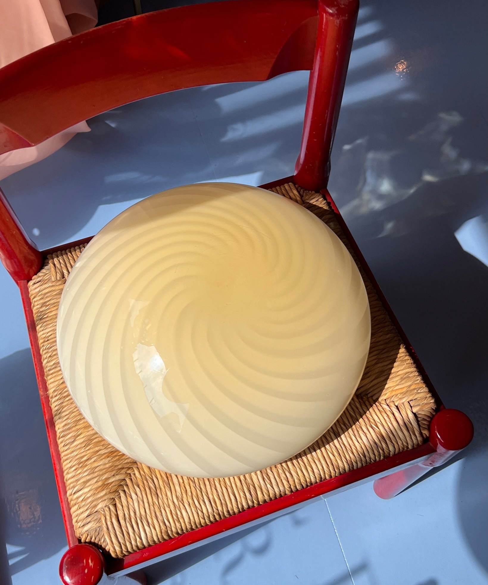 Vintage Murano light yellow ceiling/wall lamp (D38)