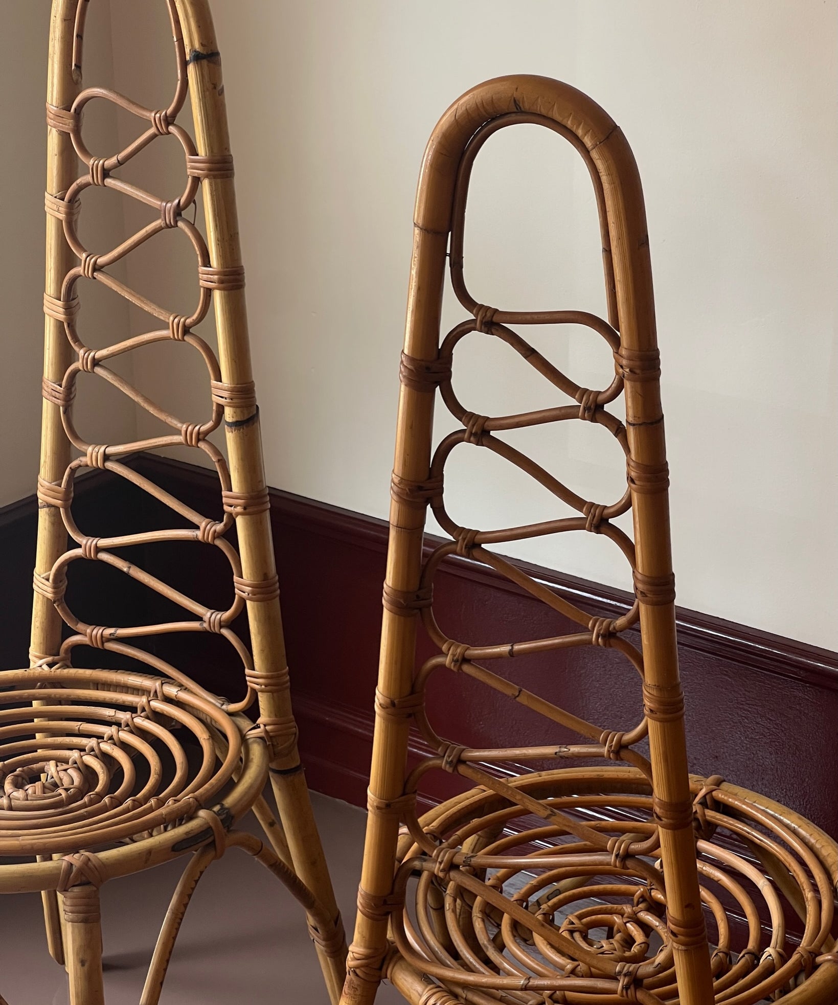 Vintage rattan/bamboo chair, Italy, 1960s (2 available)
