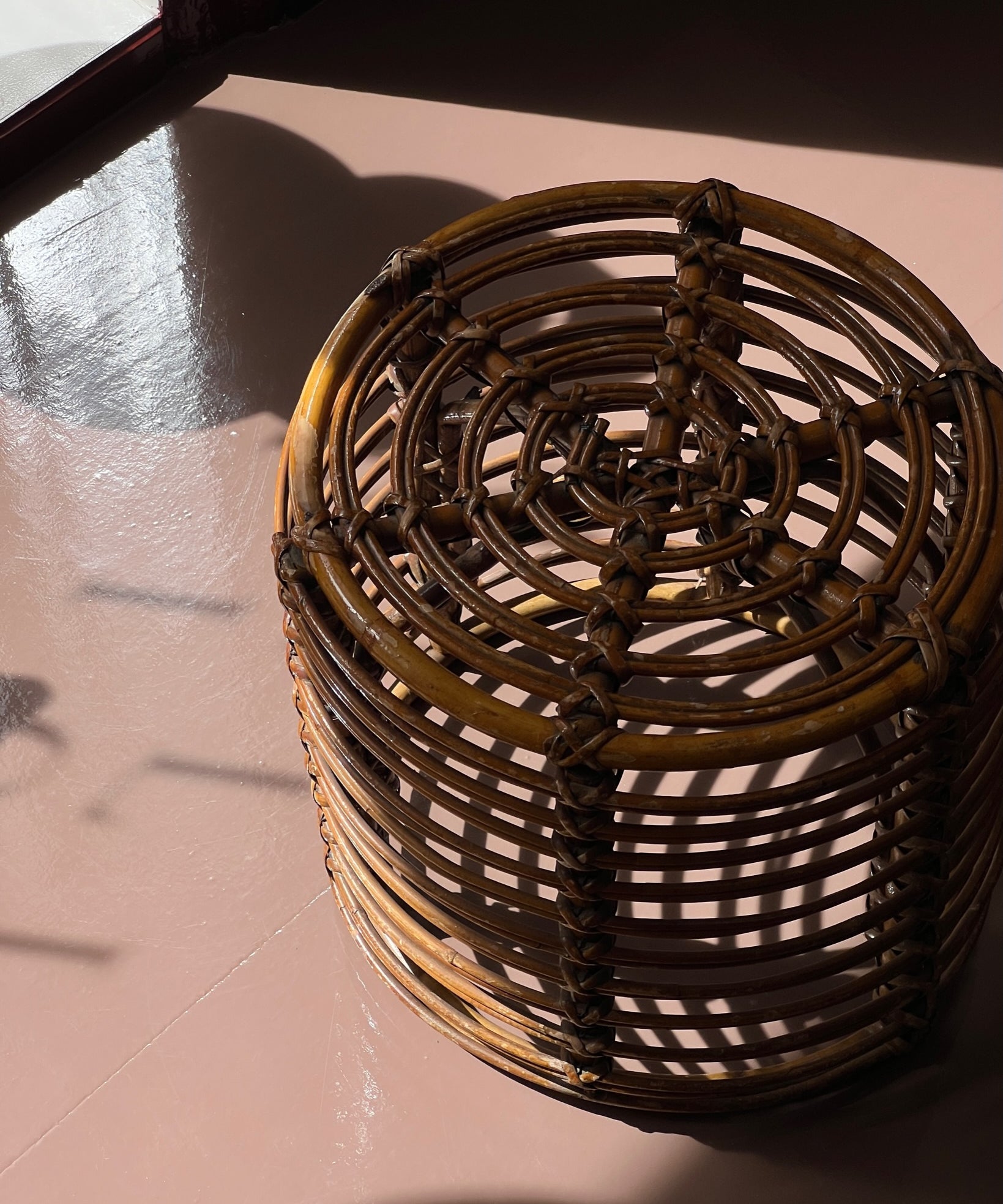 Vintage rattan stool