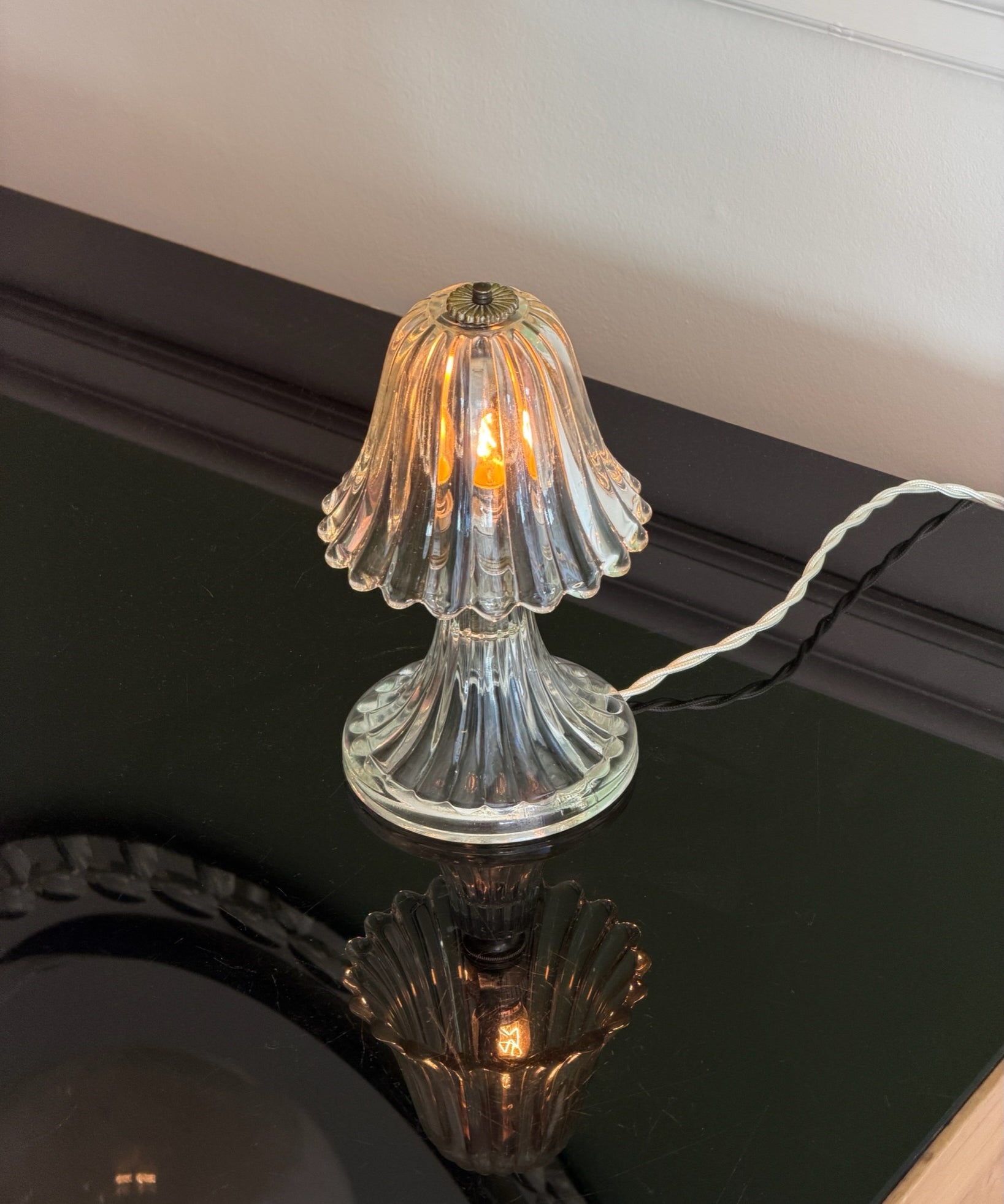 Vintage clear Murano table lamp